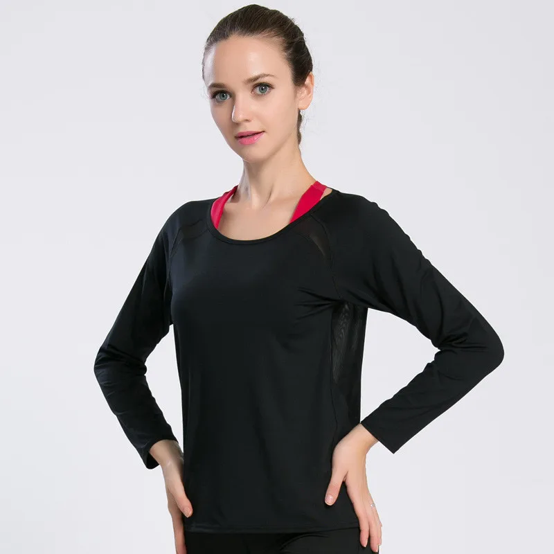 Eshines черный тренажерный зал Бег рубашка Mesh Training Футболки для женщин дышащая спортивная Топы корректирующие