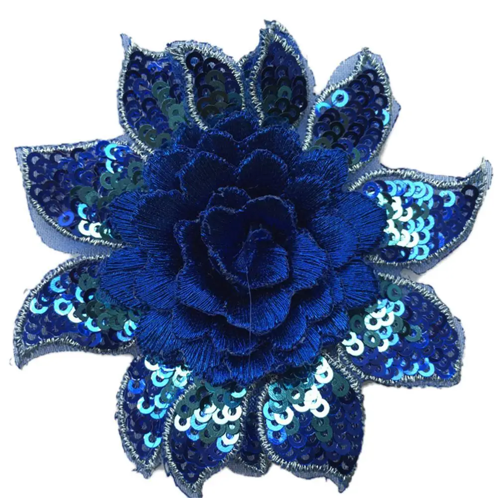 1PC Embroidered Flower Shape Changing Sequins Patch Sewing Clothes DIY Applique Clothing Jeans Craft Drop Shipping | Дом и сад