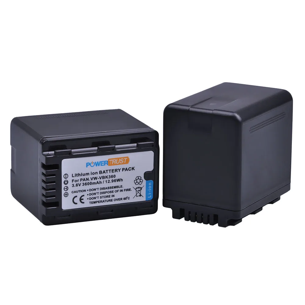 Аккумулятор для камеры Panasonic 3600, SD40, SD60, SD80, SDX1, VW-VBK360, HS60, HS80, H85, H95, 2 шт., HDC-HS80 мА · ч, SDR-H100