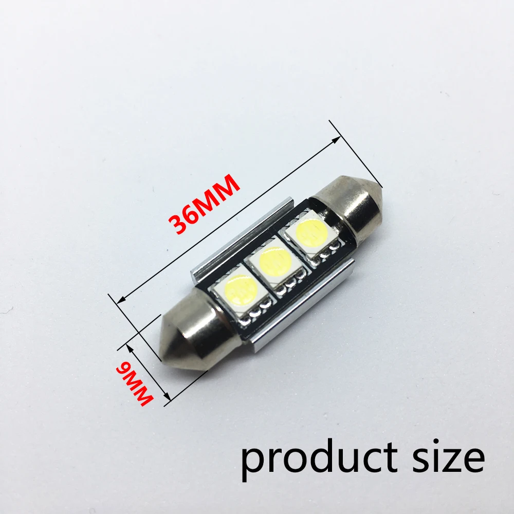 10 шт. 36 мм/39 мм/41 мм SMD 5050 Светодиодный белого и синего цвета купол с фестонами Автомобиль светильник CANBUS Error Free C5W светодиодный лампы авто Интерьер светильник 12V