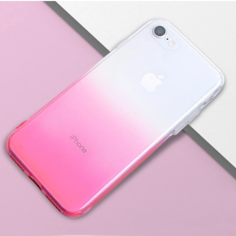 Transparent Cases For iPhone 7 Phone Gradient Color 8 8Plus 7PLUS 6 6S 5 5s Case Clear Shockproof Soft TPU Protect Back Cove |