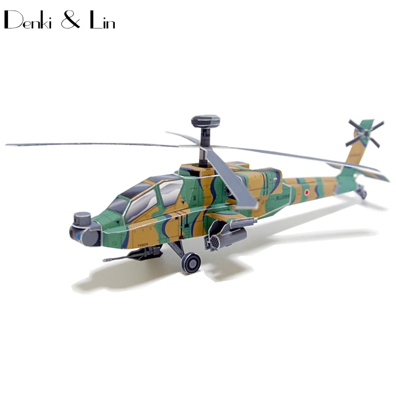 1: 72 3D японский Ач 64 Apache самолет Бумажная модель Сборка ручная работа головоломка