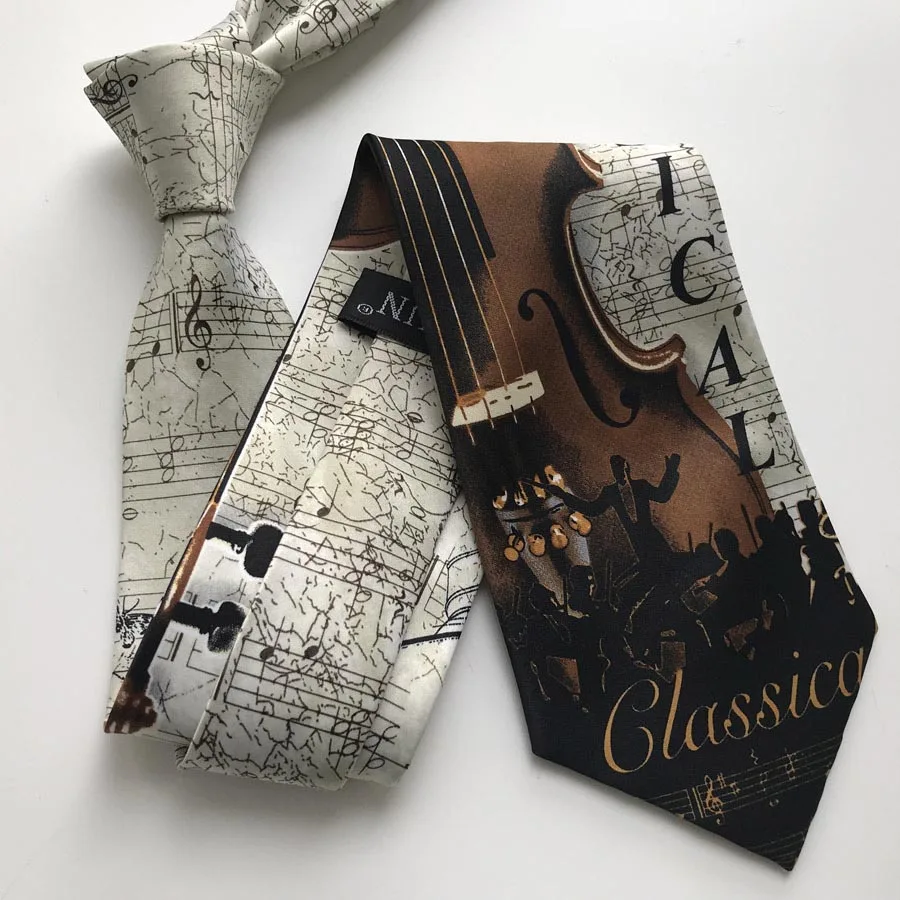 

Unique Men Necktie Music Party Ties Mozart