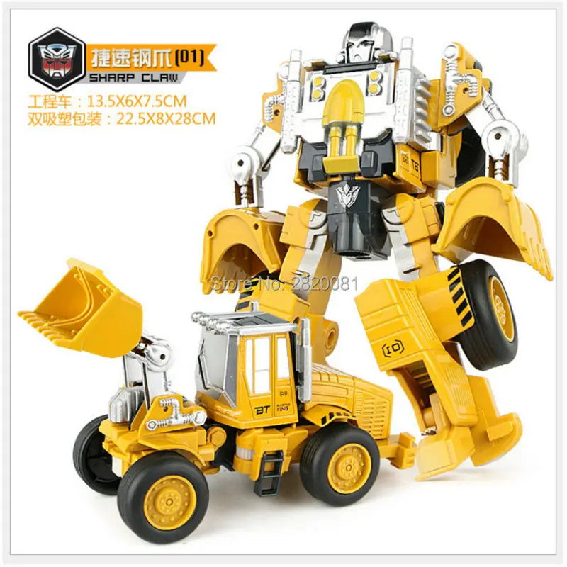5-в-1 преобразования робота из мультфильма автомобиля игрушки Инженерная машина