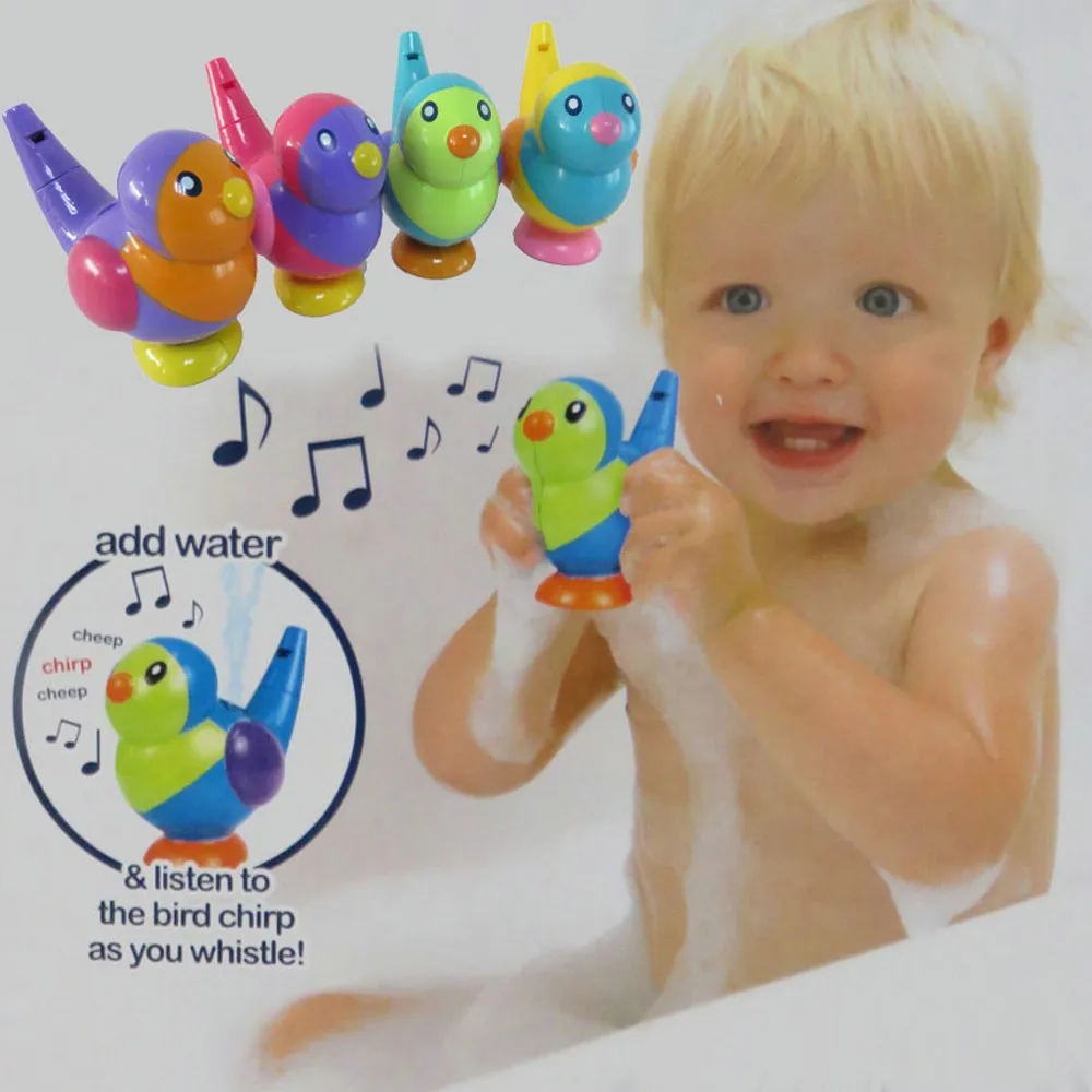 Дети ребенок Ветер вверх 1 шт. прекрасная птица душ свисток водные игрушки для