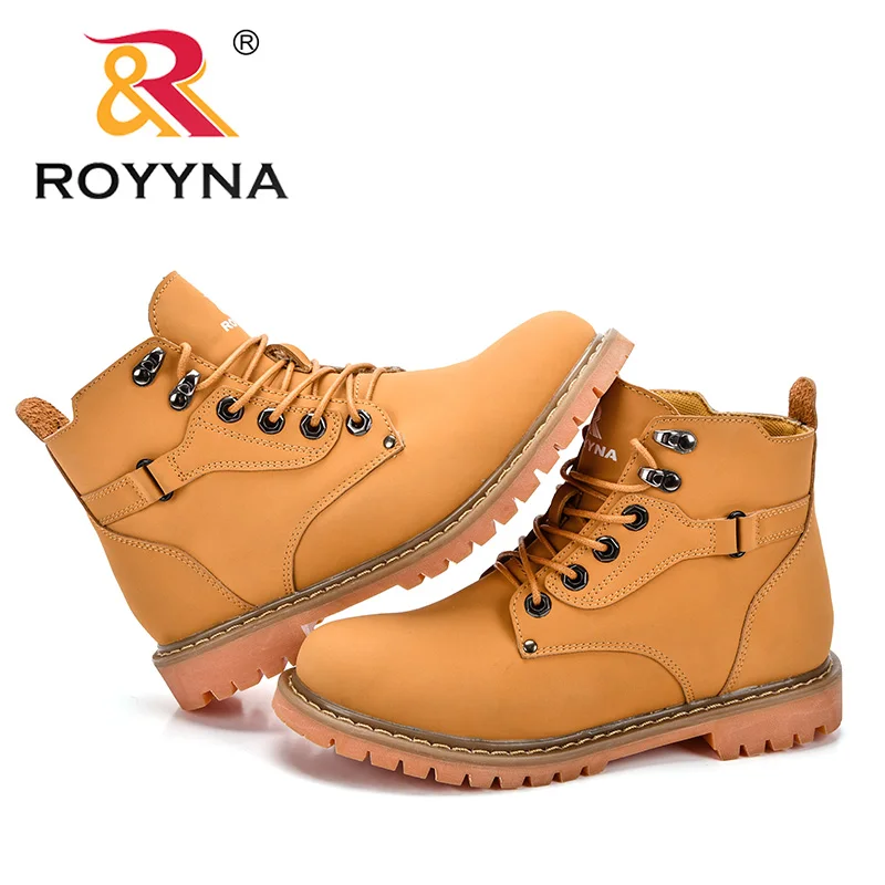 ROYYNA/женские кожаные ботинки; зимняя обувь; Feminimo; ботильоны; Женская рабочая обувь; зимняя обувь; botas Mujer; chaussure homme; удобная обувь
