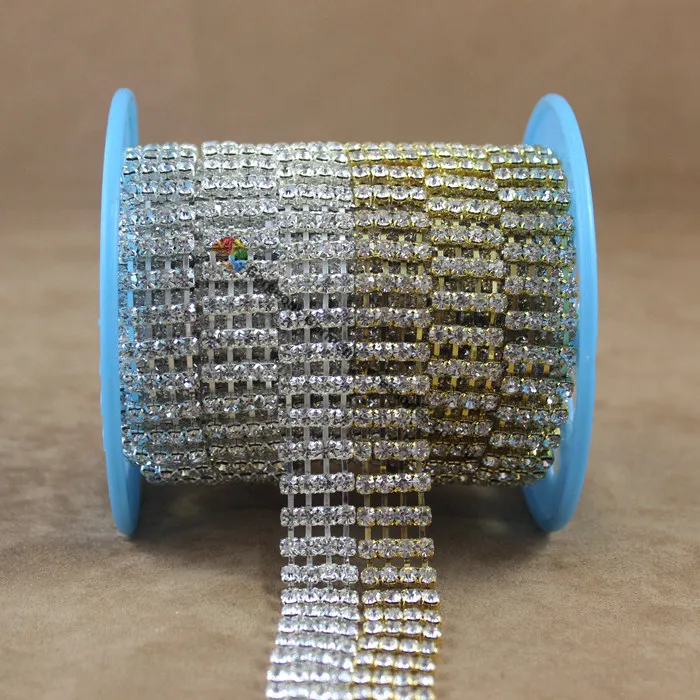 1 ярд 4 ряда SS16 Чешский горный хрусталь чашка цепь Кристалл аппликационный костюм