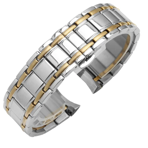 silver and gold ENXI ремешок для часов из нержавеющей стали 22 мм металлический браслет сменный стальной ремешок для NH-8294 8290 водонепроницаемый браслет - Цвет ремешка: silver and gold