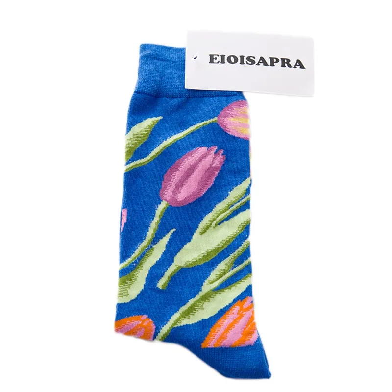 EIOISAPRA 6 пар/лот модные Брид/платье с листьями длинные смешные мужские носки красочные Meias счастливые носки Свадебные деловые носки подарок - Цвет: 5