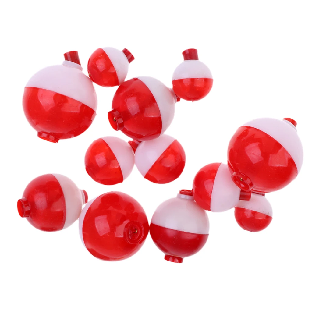 Лот 12 штук поплавок для рыбалки жесткий АБС пластик кнопочный круглый буй