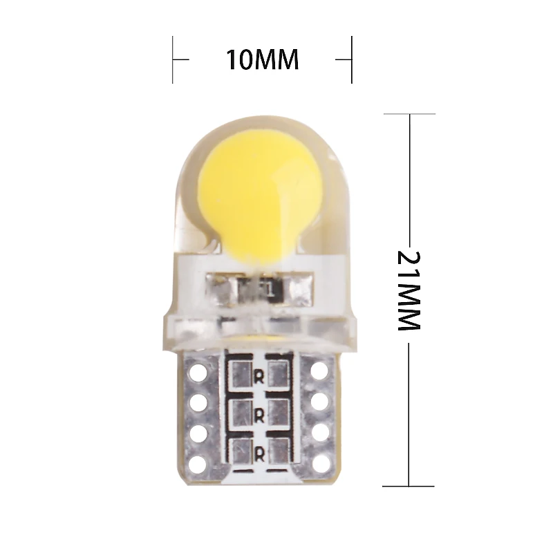 10 шт. T10 w5w светодиодный 194 168 W5W COB 8 SMD 80 люмен силиконовый яркий светильник для