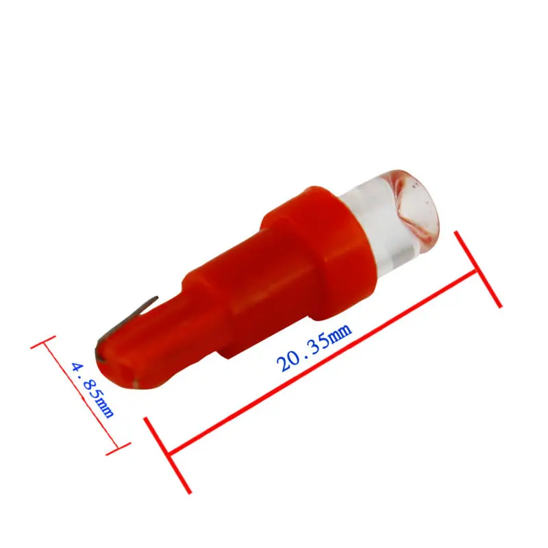

TraceBest 250X Amber Blue Green Red White T5 LED Blbs Wedge Base Dashboards Concave Lens Warning Indicator 12V Instrument Leds