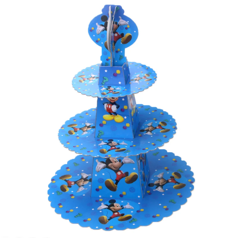 Мультяшная тема Микки 3 уровня подставка для торта держатель кекса детские