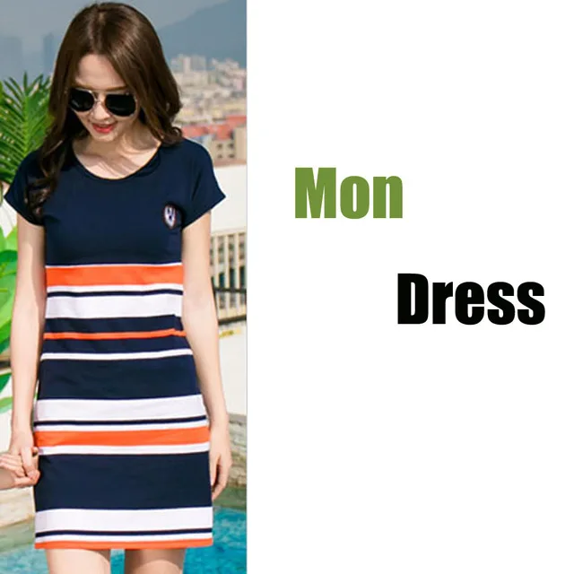 Mom Dress Летние футболки в полоску; одежда для мамы и дочки; платья для папы и сына; одинаковые Семейные комплекты для маленьких мальчиков и девочек - Цвет: Mom Dress