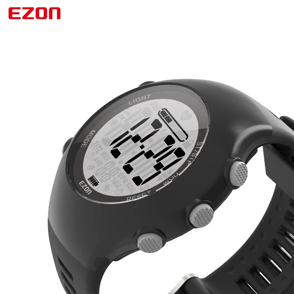 Новый ezon t043 оптический датчик heart rate monitor шагомер счетчик калорий цифровой