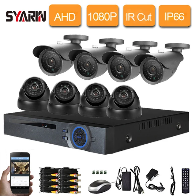 2MP открытый Крытый видеонаблюдения камера системы 8 каналов AHD 1080 P DVR комплект 8CH