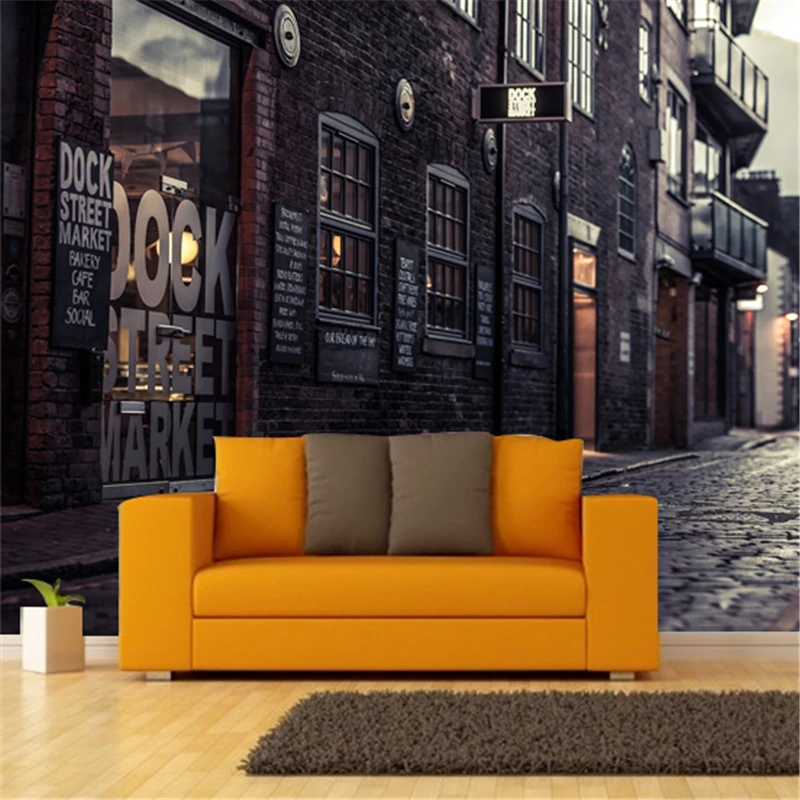 Обои с изображением улиц города здания стены фрески печать наклейка домашний