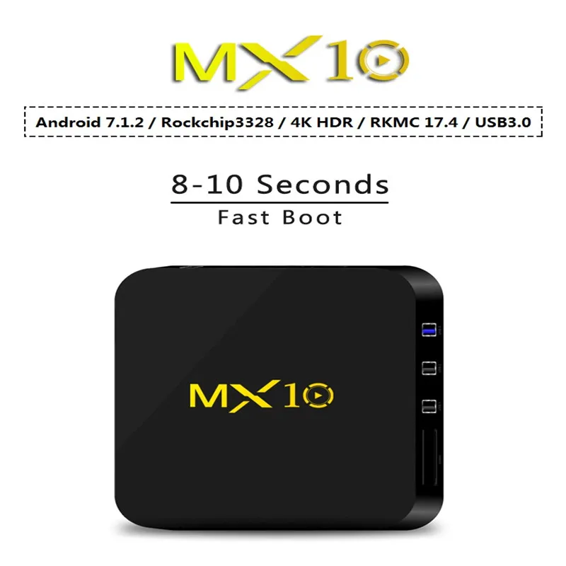 Android 8 1 mx10 tv box 4 Гб DDR4 32 ГБ памяти на носителе eMMC RK3328 ядра 17 K HDR 2 ГГц WI-FI USB 3 0 Смарт