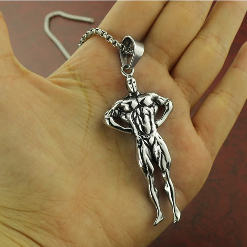 Wholesale Hercules Muscle Men Necklace Bodybuilding Pendant Aerobics Olympics Sports Meet Jewelry free ship 12pcs/lot | Украшения и