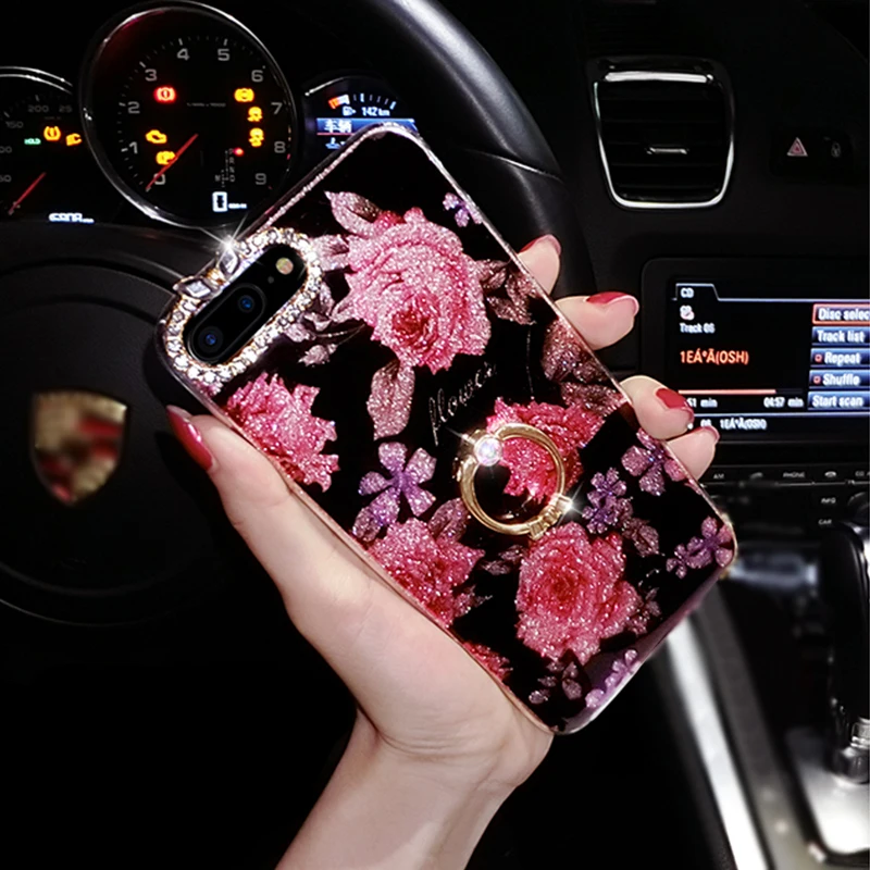Чехол для телефона Kerzzil блестящий чехол с розами iPhone 6 7 6S Plus задняя крышка