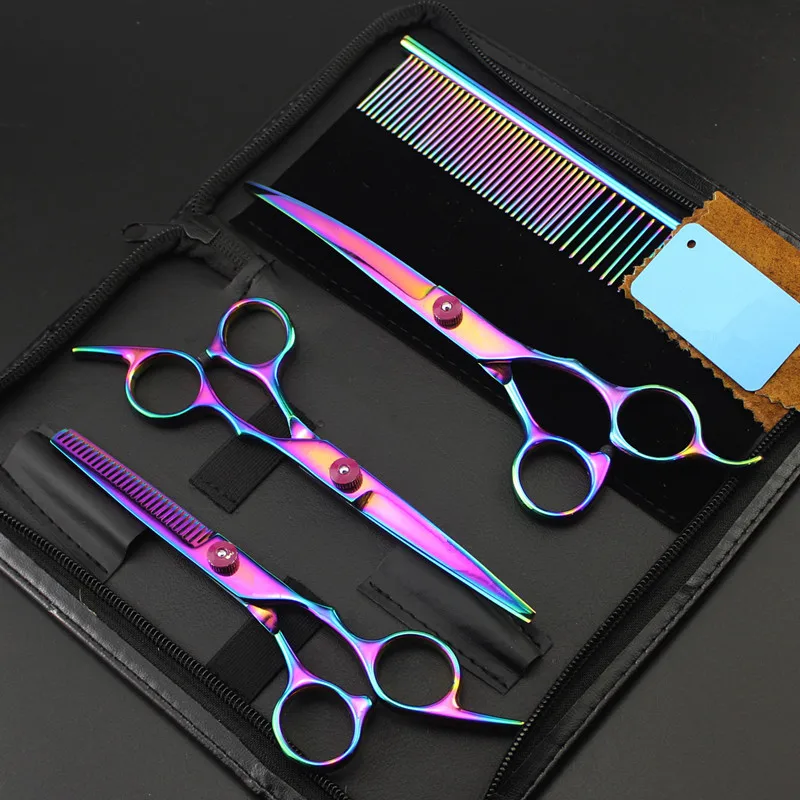 

Пользовательские 7 "многоцветные ножницы для животных, ножницы для груминга домашних животных, изогнутые ножницы, ножницы для собак, ножницы для ухода за шерстью собак и кошек