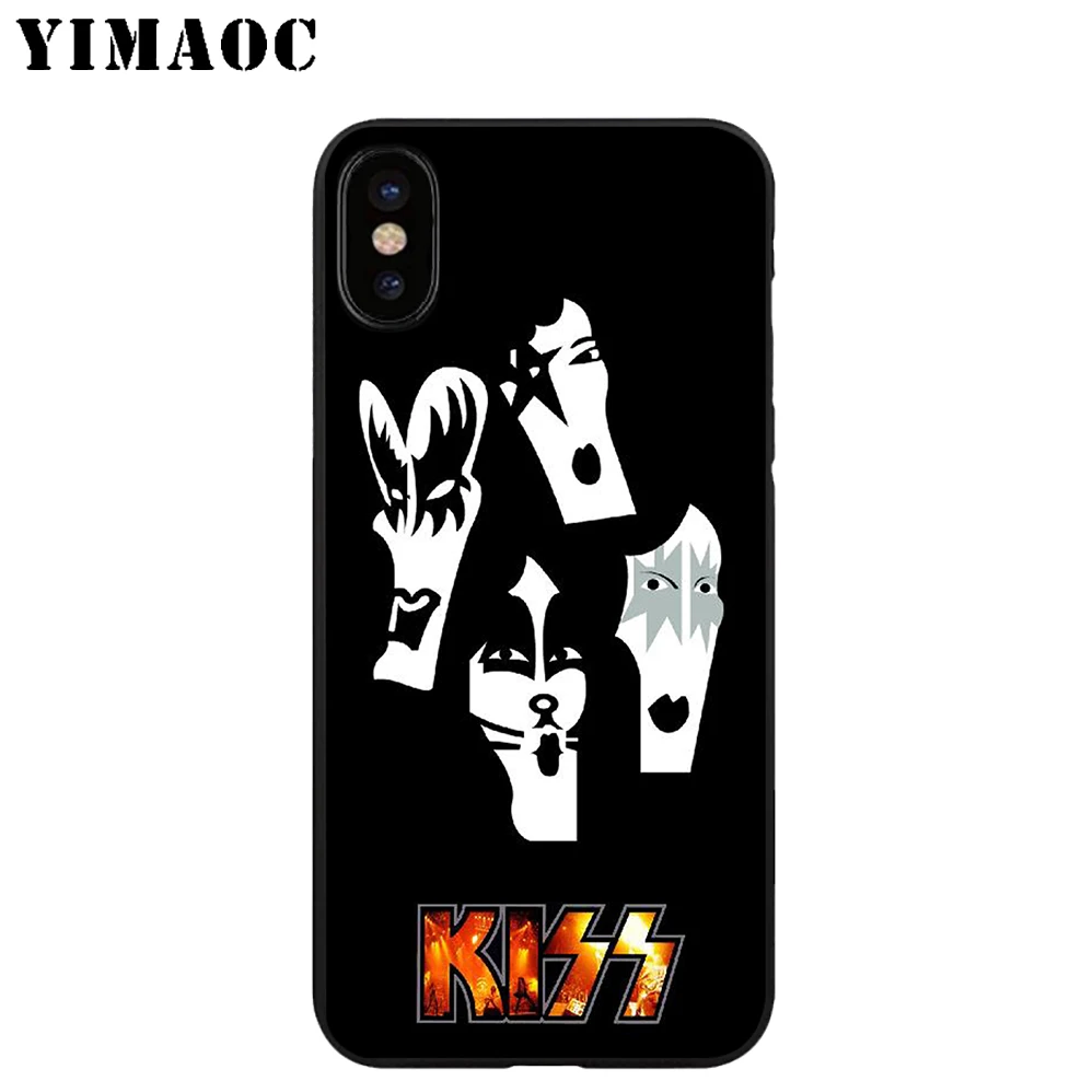 Мягкий силиконовый чехол YIMAOC Kiss Band из ТПУ черного цвета для iPhone X или 10 8 7 6 6S Plus 5 5S SE