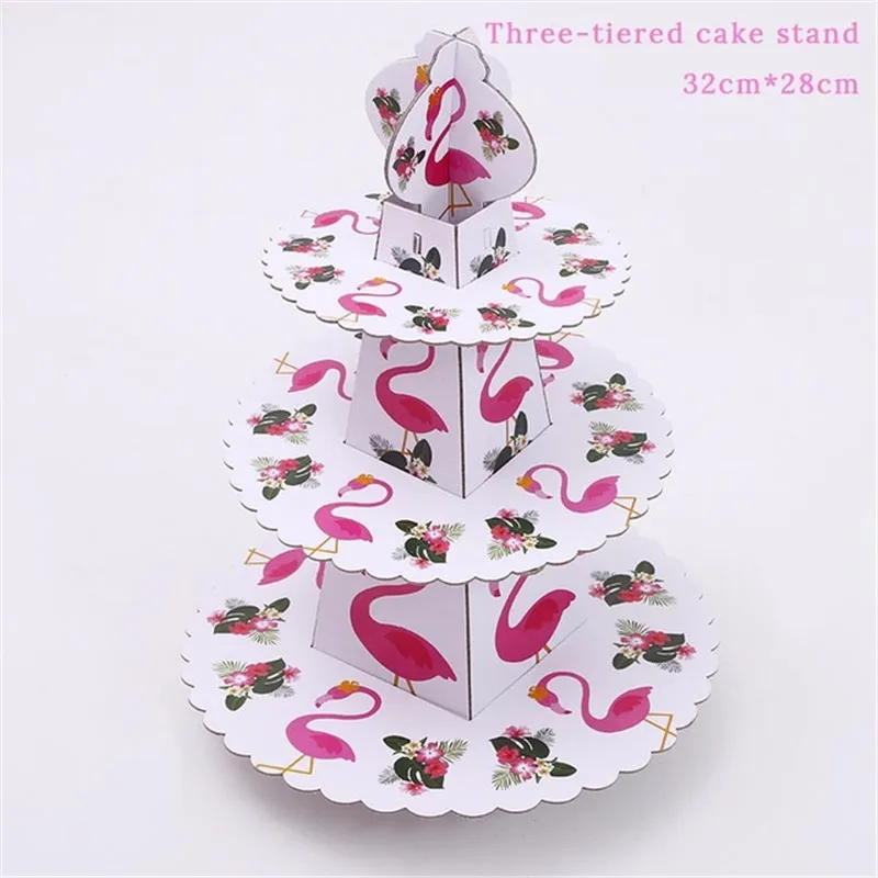 cake stand Летние вечерние украшения Фламинго одноразовые наборы куханной утвари Бумажные Соломенные тарелки скатерть день рождения свадьба партия поддерживает поставки - Цвет: cake stand