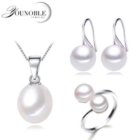 trendy real natural freshwater pearl jewelry for womenwedding pearl necklace earring set birthday gift