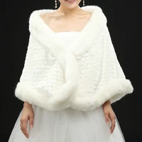 janevini 2018 fur shawl wedding dress cape formal wrap faux fur jacket shrug bridal outerwear bride ivory autumn winter bolero
