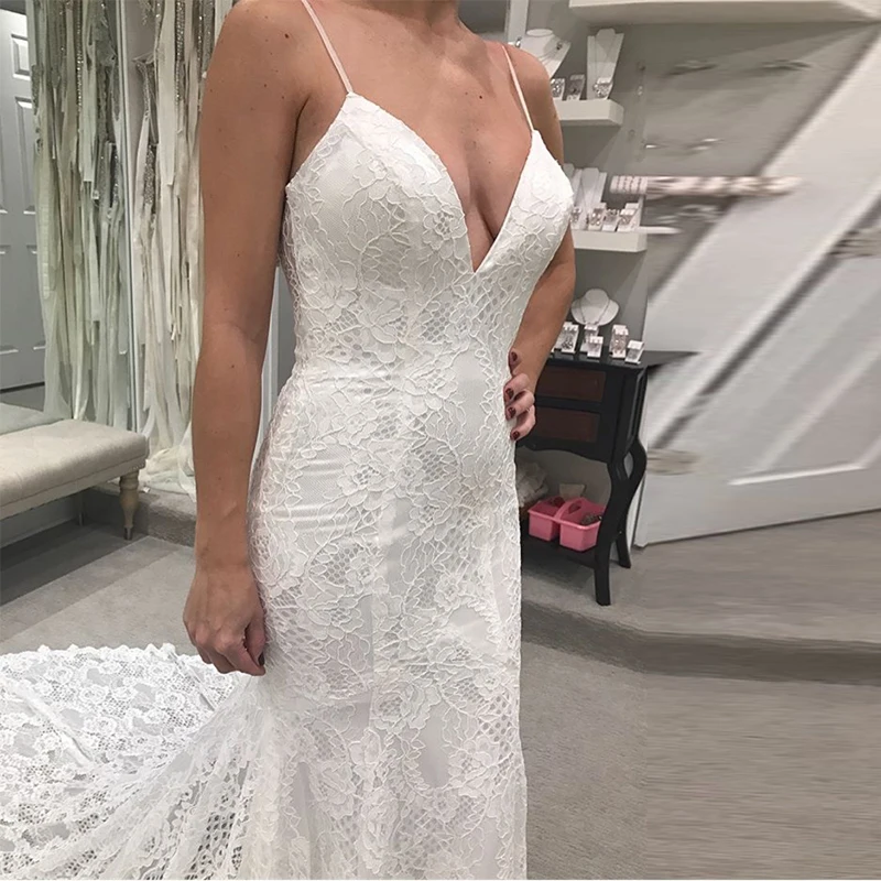 Свадебные платья на тонких бретельках белого цвета и слоновой кости Vestido De Noiva с