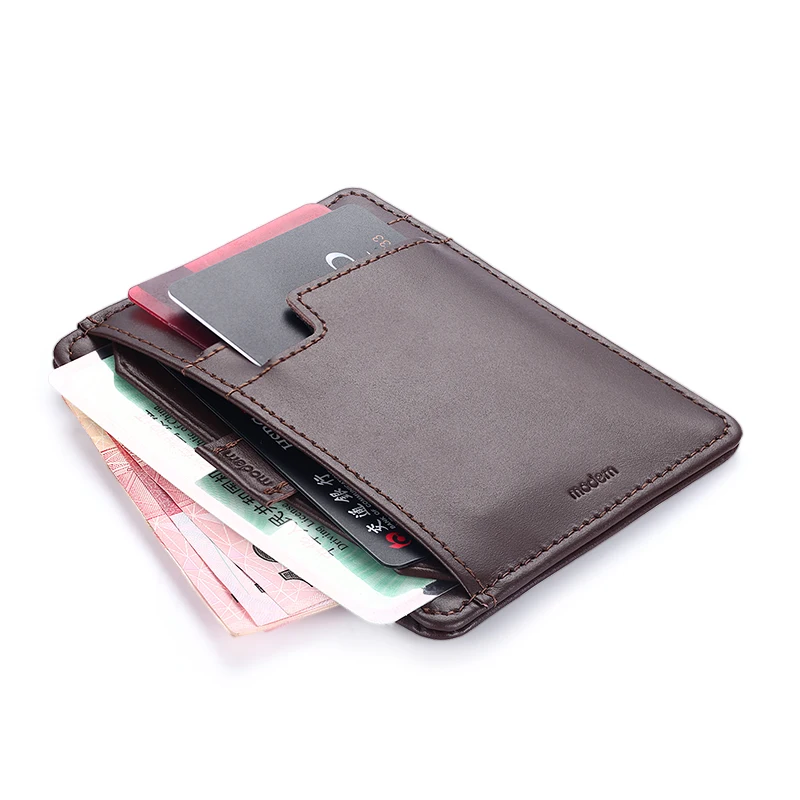 Современный роскошный брендовый супер тонкий мужской кошелек из 100% натуральной