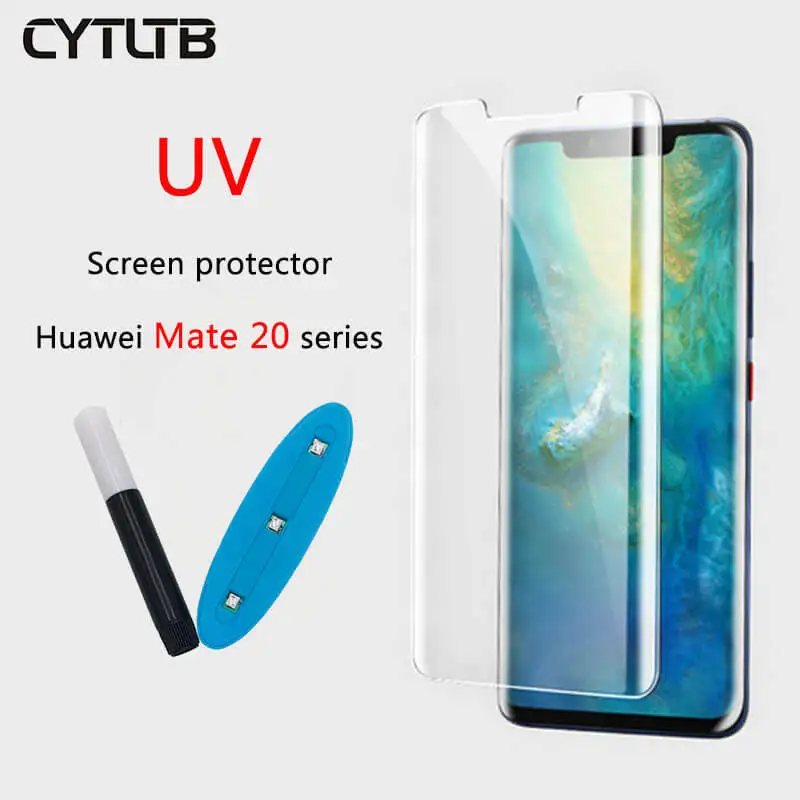 Для Huawei Mate 20 Pro Lite закаленное стекло для мобильного телефона УФ небьющееся