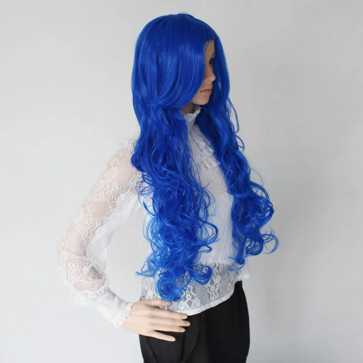 Free Shipping2013 New Arrival Big Wave Long Curlys Neat Bule Wig Burgundy Cosplay Party Synthetic Hair High Quality CM-A0003 |