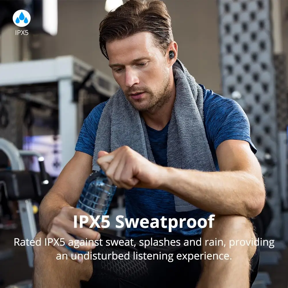 Tronsmart Spunky профессиональные наушники Bluetooth 5,0 Беспроводные наушники с IPX5 водонепроницаемые, превосходные глубокие басы, голосовой помощник