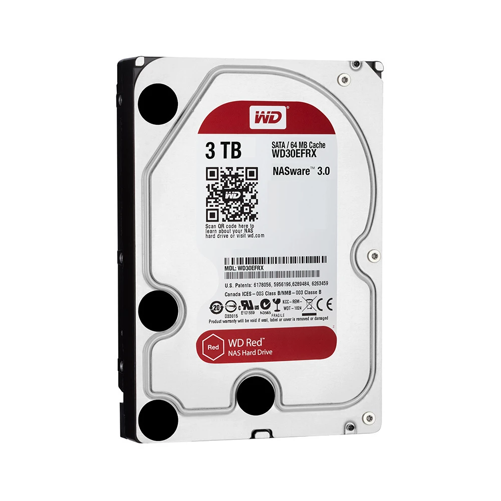 Жесткий диск Western Digital Red NAS 3 ТБ 5400 об/мин класс SATA 6 Кэш-память 64 Мб 5 дюйма для Decktop WD