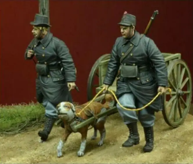 1/35 Набор для моделирования из смолы фигурка проигрыватель и тяга собак | Игрушки