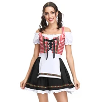 deluxe bavaria tradition oktoberfest dirndl outfit beer wench costume for women dress apron blouse