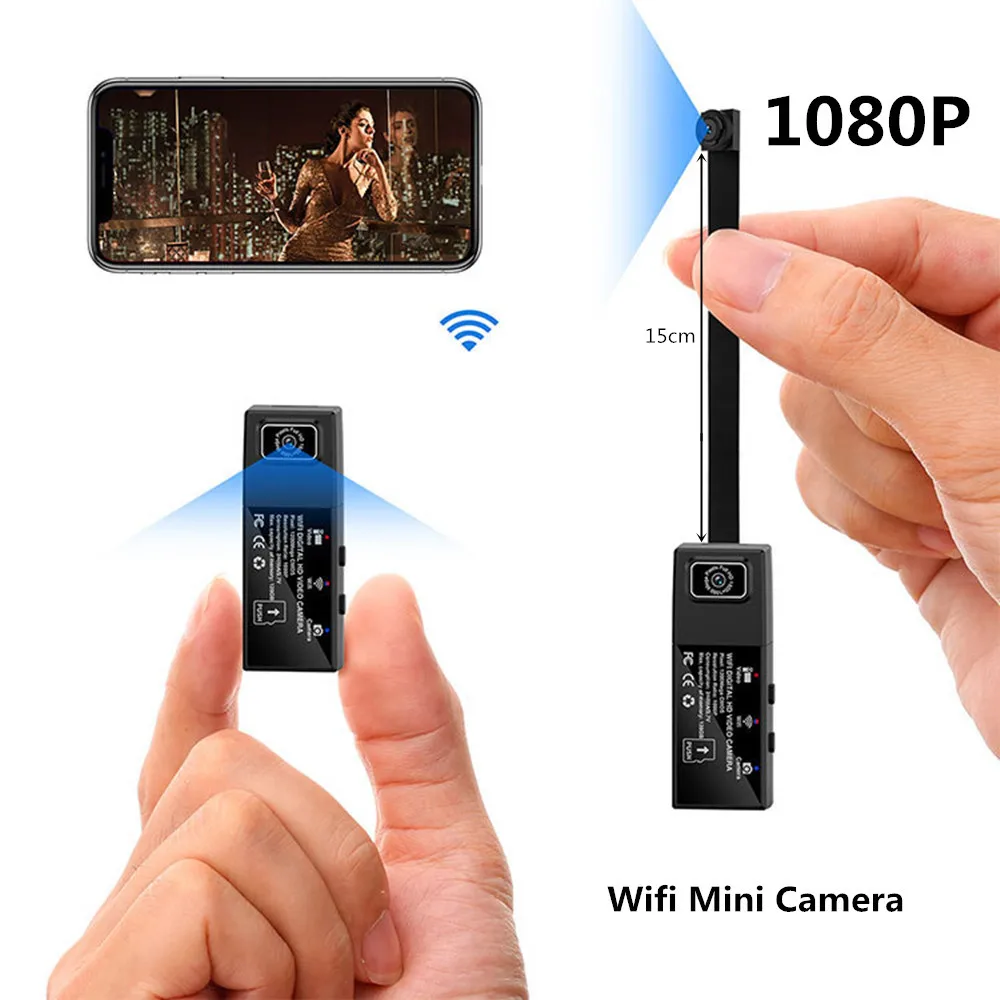 Full HD 1080P Мини Wifi камера с двойным объективом, беспроводной пульт дистанционного управления, мини видеокамера, видео регистратор, TF карта для IOS, Android, Windows