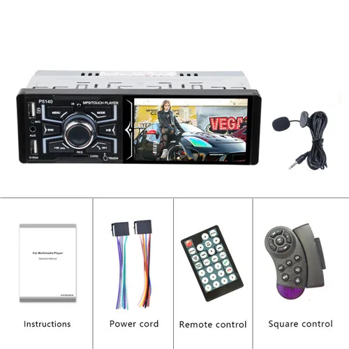 With microphone Автомагнитола Hikity 1 din, автомагнитола 4," дюймов, сенсорный экран, автомобильный стерео Мультимедийный MP5 плеер, Bluetooth RDS, двойной USB, поддержка микрофона - Цвет: With microphone