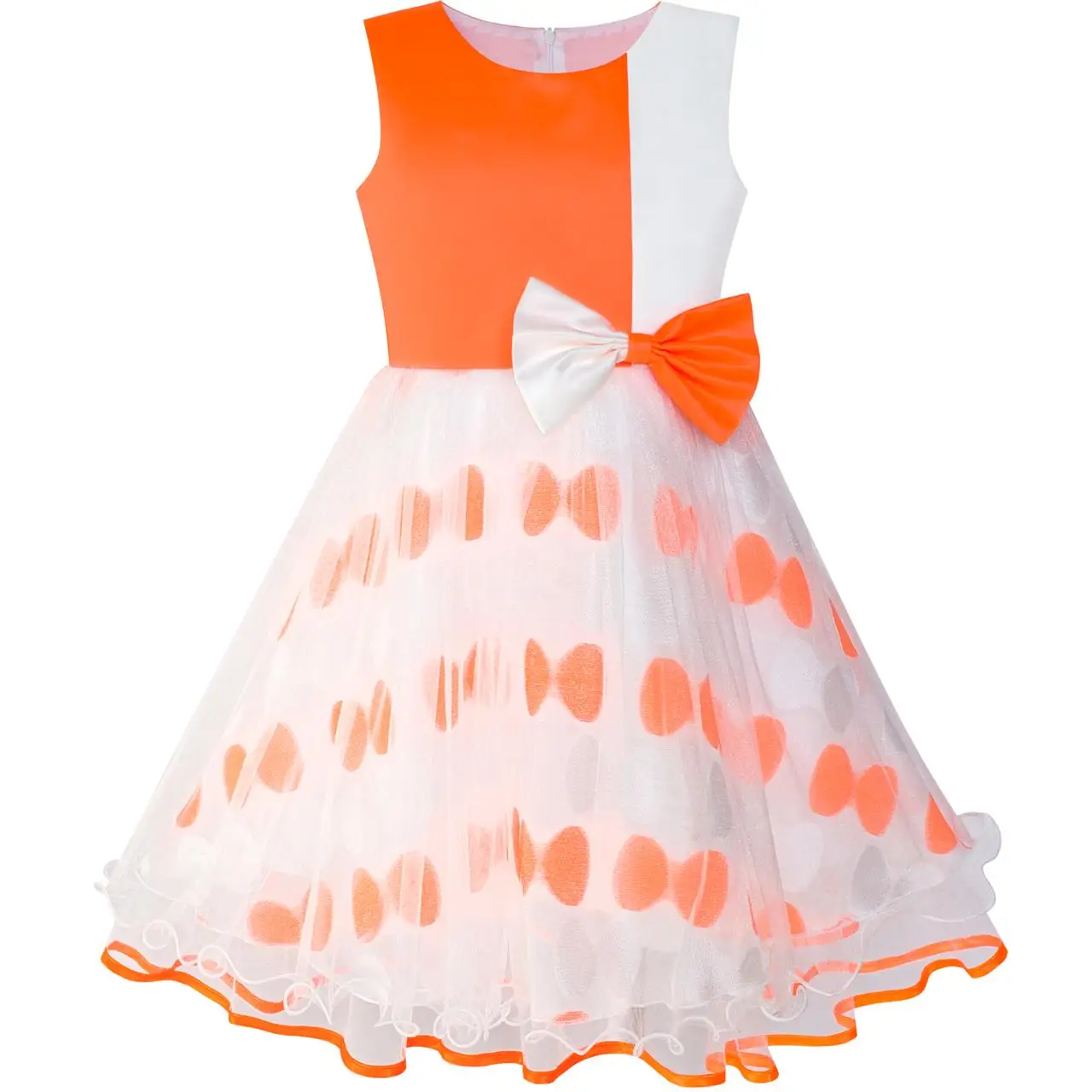 Sunny Fashion платья для девочек платье Цветок Девушка Платье Галстук-бабочка