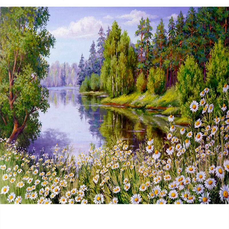 Пейзаж 5D DIY алмаз живопись смолы полный квадрат дрель Алмазная вышивка дерева