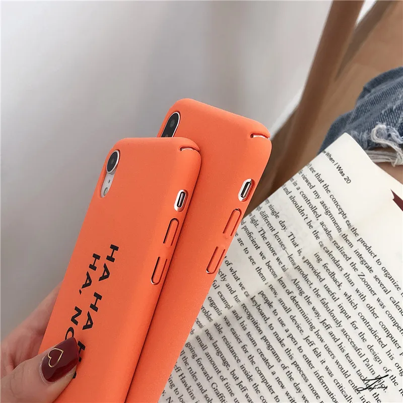Простые оранжевые буквы для iPhone 6 7 8plus Xs Max/Xr Чехол мобильного телефона XR матовый