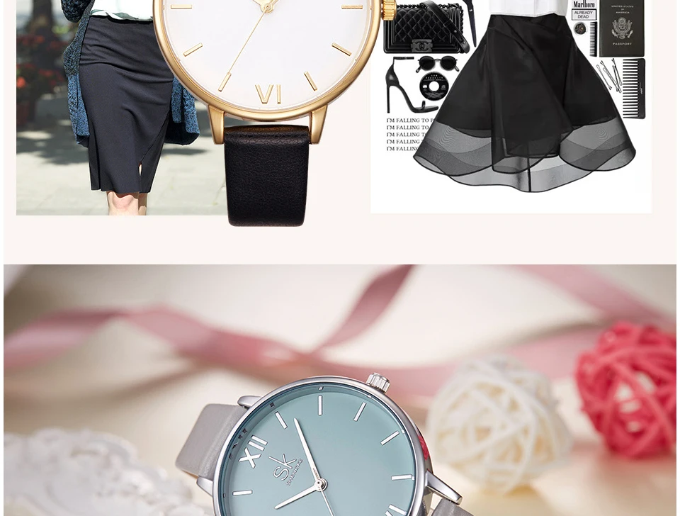 Shengke модные часы женские повседневные кожаные Наручные часы Reloj Mujer SK Роскошные Кварцевые женские часы Montre Femme