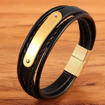 Luxury Curved Design Leather Bracelet 1