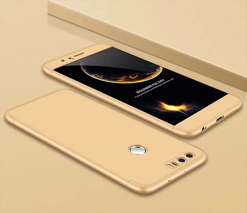 Роскошный противоударный 360 Защитный пластиковый чехол для huawei Honor 8 Lite, Жесткий Защитный матовый Силиконовый чехол на заднюю панель для Honor 8, бампер
