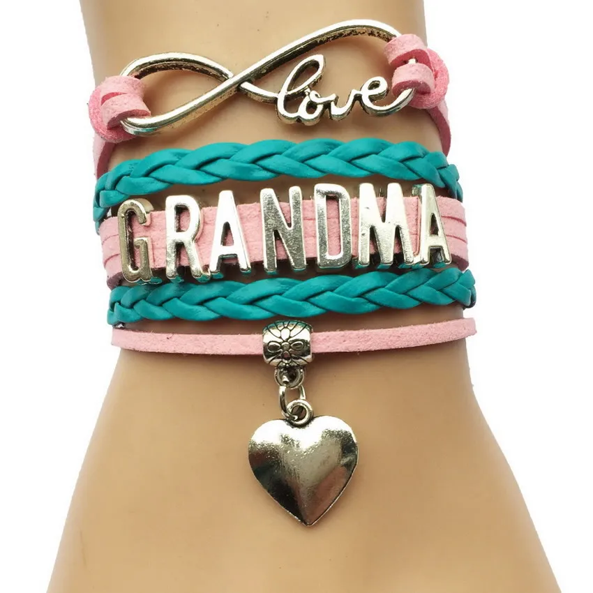 Прямая доставка Бесконечность со словами &quotLove Grandma&quot браслет-Женская мода день