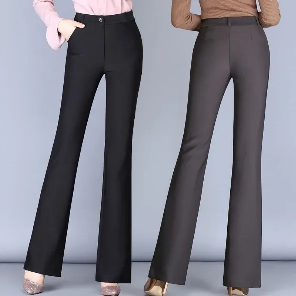 Плюс Размеры Для женщин модные рабочие брюки для женские с высокой талией