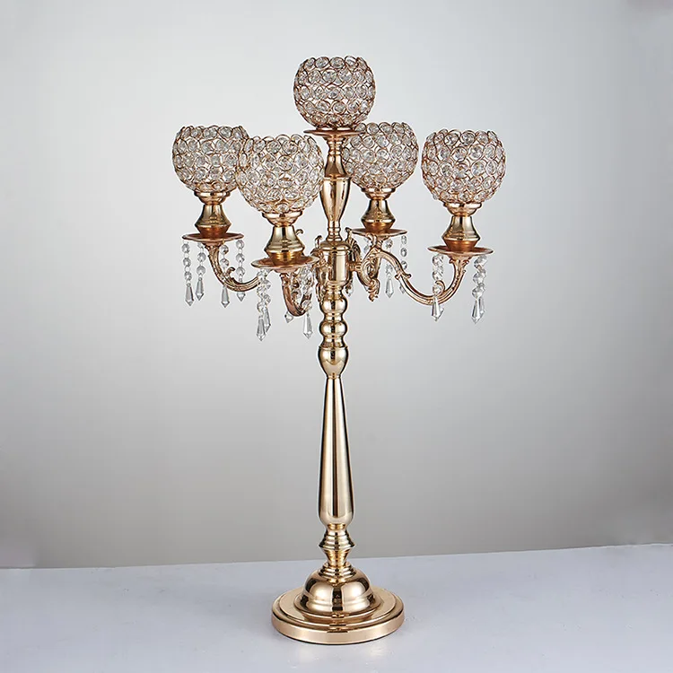 85cm Tall Gold Wedding Candelabra Table Centerpiece