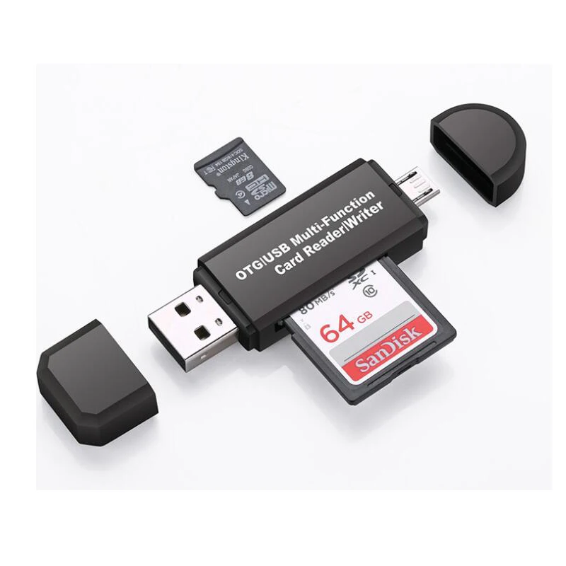 2 в 1 USB OTG кард-ридер флеш-накопитель высокоскоростной USB2.0 Универсальный TF/SD карта