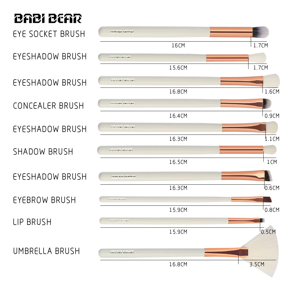 15 шт. розовое золото/Белый Профессиональный набор кистей для макияжа Make Up Brush инструментов Основа Powder Brush природных Синтетические волосы